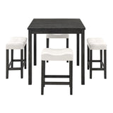 ZUN Dining Table, Bar Table and Chairs Set, 5 Piece Dining Table Set, Industrial Breakfast Table Set, W1781110634