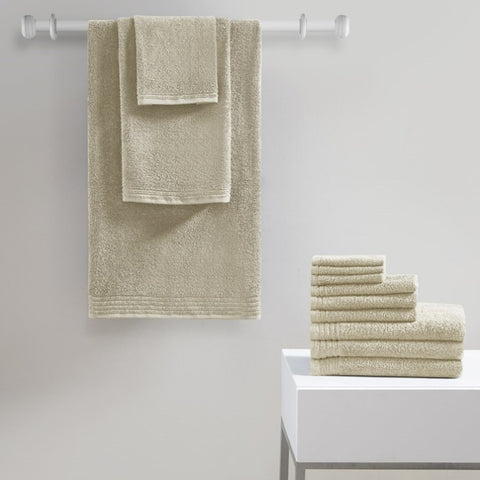 ZUN 100% Cotton Quick Dry 12 Piece Bath Towel Set B03595011