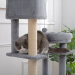 ZUN Cat Tree, 105-Inch Cat Tower for Indoor Cats, Plush Multi-Level Cat Condo with 3 Perches, 2 Caves, W1129107312