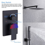 ZUN Shower System Shower Faucet Combo Set Wall Mounted with 10" Rainfall Shower Head and handheld shower L-8002B