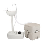 ZUN CHH-7701 1020T Portable Removable Outdoor Hand Sink with Portable Toilet 46793540