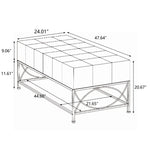 ZUN 47.64"Small Grid Splicing Design Retro Square Coffee Table,for Living Room,Office,and Dining Room W757107784