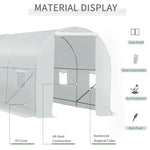 ZUN Walk-In Tunnel Greenhouse, Large Garden Hot House Kit with 6 Roll-up Windows & Roll Up Door 15' 7' 22733022