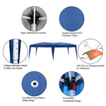 ZUN 3 x 6m Four Windows Practical Waterproof Folding Tent Blue 68227573