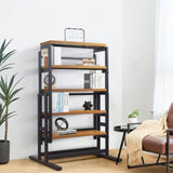 ZUN Mahogany Sold Wood Transforming Table/Convertible Shelf Table for Small Spaces /Multipurpose Shelf W102758133