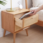 ZUN Pure Solid Wood Bedside Cabinet Modern Simple Nightstands North America Oak Bedside Cabinet Nordic W1283121839