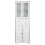 ZUN FCH MDF Spray Paint 4 Doors 1 Pump Bathroom Cabinet White 96488792