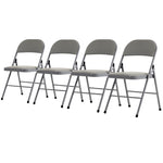 ZUN 4pcs Elegant Foldable Iron & PVC Chairs for Convention & Exhibition Gray 20191788
