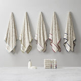ZUN Embroidered Cotton Jacquard 6 Piece Towel Set B03598751