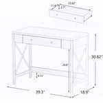 ZUN Modern Home Office Desk Study Table Writing Desk with 1 Storage Drawer,Makeup Vanity Dressing Table W112040055