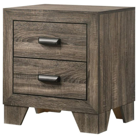 ZUN 1pc Transitional 2-Drawer Nightstand with Metal Hardware Rustic Gray Finish Bedroom Furniture B011P144710