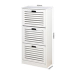 ZUN Wooden Shoe Cabinet for Entryway, White Shoe Storage Cabinet with 3 Flip Doors 20.94x9.45x43.11 inch W40935621