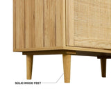 ZUN Rattan Storage Cabinet: Accent Cabinet with Doors, Buffet Cabinet with Storage for Living Room, W1785118913