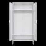 ZUN Metal Wardrobe Cabinet, Armoire Wardrobe Closet Hanging Rod and Doors, Metal Wardrobe Closet 72467009