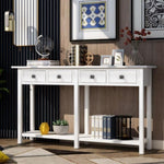 ZUN TREXM Rustic Brushed Texture Entryway Table Console Table with Drawer and Bottom Shelf for Living WF192012AAK