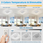 ZUN 22Inches Bladeless Ceiling Fan with Lights Remote Control Dimmable LED, 6 Gear Wind Speed Fan Light W2009120296