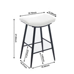 ZUN Bar Stools Set of 2 Armless Counter Low Bar Stools Without Back Modern PU Leather Stools with Metal W1439125937