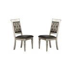 ZUN Dining Chairs With Tufted Back, Silver SR011705