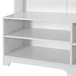 ZUN Hall Tree with Shoe Bench, Coat Rack ,Shoe Storage ,Storage Shelves and Pegboard, for Hallways, W757P148146