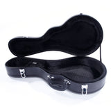 ZUN F-Style Microgroove Pattern Leather Wood Mandolin Case Black 15658038
