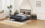 ZUN Queen Size Wood Platform Bed with Gourd Shaped Headboard and Footboard,Black WF315644AAB