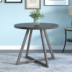 ZUN TOPMAX Mid-Century Wood Round Dining Table with X-shape Legs for Small Places, Gray WF282700AAE