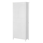 ZUN FCH American Country MDF Spray Paint Upper Two Doors Middle Drawer Lower Two Doors Bookcase White 65172112