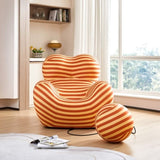 ZUN Modern Lazy Chair,Lounge Chair for Adults, Teens, Personal Sofa Chair, Single Lazy Striped Fabric W1765115467