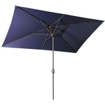 ZUN Large Blue Outdoor Umbrella 10ft Rectangular Patio Umbrella For Beach Garden Outside Uv Protection W1828P147105