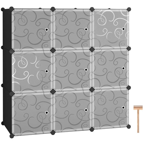 ZUN Cube Storage 9-Cube Closet Organizer Storage Shelves Cubes Organizer DIY Closet Cabinet with Doors 75140632