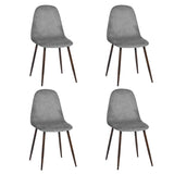 ZUN Set of 4 Scandinavian velvet chairs -light grey W131470750