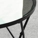 ZUN Modern Round Coffee Table with Black Glass and Metal Frame Central Coffee Table for Living Room W131458999