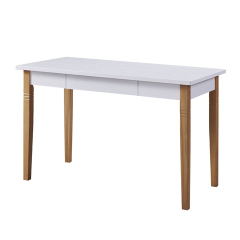 ZUN Simple Solid Wood Straight Leg Desk With Drawer For Office Home - White W2181P156757