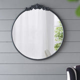 ZUN 30" x 32" Classic Design Mirror with Round Shape and Baroque Inspired Frame for Bathroom, Entryway W2078124101