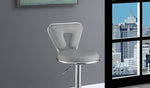 ZUN Adjustable Bar stool Gas lift Chair Gray Faux Leather Chrome Base metal frame Modern Stylish Set of HS00F1643-ID-AHD