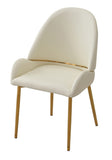 ZUN Dining Chair with PU Leather Beige color metal legs W50960340