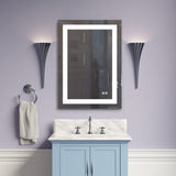 ZUN 20x28 Inch LED Lighted Bathroom Mirror with 3 Colors Light, Wall Mounted Bathroom Vanity Mirror with W156267685