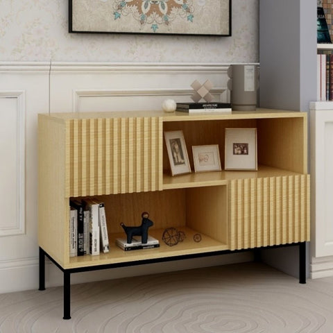 ZUN Sideboard Buffet Cabinet, Modern Accent Cabinet with Wavy Grain Door, Console Table with Storage for W1785118916
