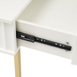 ZUN 58"Mid-Century Modern Curved Desk,Wooden Home Office Desk with Waveform Fluted Panel WF314529AAK