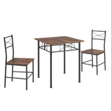 ZUN 3-Piece Kitchen Dining Room Table Set Retro Brown chair W2167130688