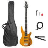 ZUN GIB Electric 5 String Bass Guitar Full Size Bag Strap Pick Connector 95929371