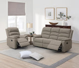 ZUN Modern Light Brown Color Burlap Fabric Recliner Motion Sofa 1pc Plush Couch Manual Motion Sofa B011133848