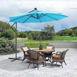 ZUN 10 FT Solar LED Patio Outdoor Umbrella Hanging Cantilever Umbrella Offset Umbrella Easy Open W41923058