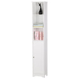 ZUN One Door & Three Layers Bathroom Cabinet White 32493676