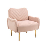 ZUN COOLMORE Velvet Chair , Accent chair/ Living room lesiure chair with metal feet W153967298