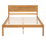 ZUN Platform Bed Frame with Headboard, Wood Slat Support, No Box Spring Needed, Full, Oak WF212812AAN