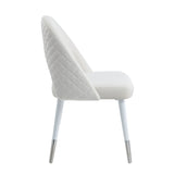 ZUN ACME Zemirah Side Chair, White Velvet & White Finish DN02234