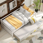 ZUN Daybed with Trundle Frame Set, Twin Size, White WF191421AAK