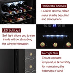 ZUN JC-48 115V 85W 1.7cu.ft/49l Electronic Wine Cabinet Cold Rolled Sheet Transparent Glass Door / 72158595