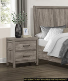 ZUN Rustic Style Bedroom Nightstand of 2 Drawers Weathered Gray Finish Premium Melamine Laminate Wooden B011P146009